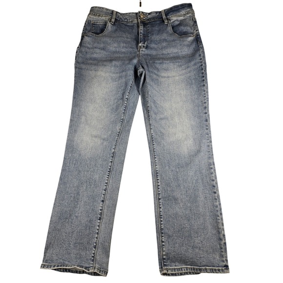 Hudson Denim - Hudson Los Angeles Women 14 Light Wash‎ Flap Pocket Straight Leg Jeans Blue